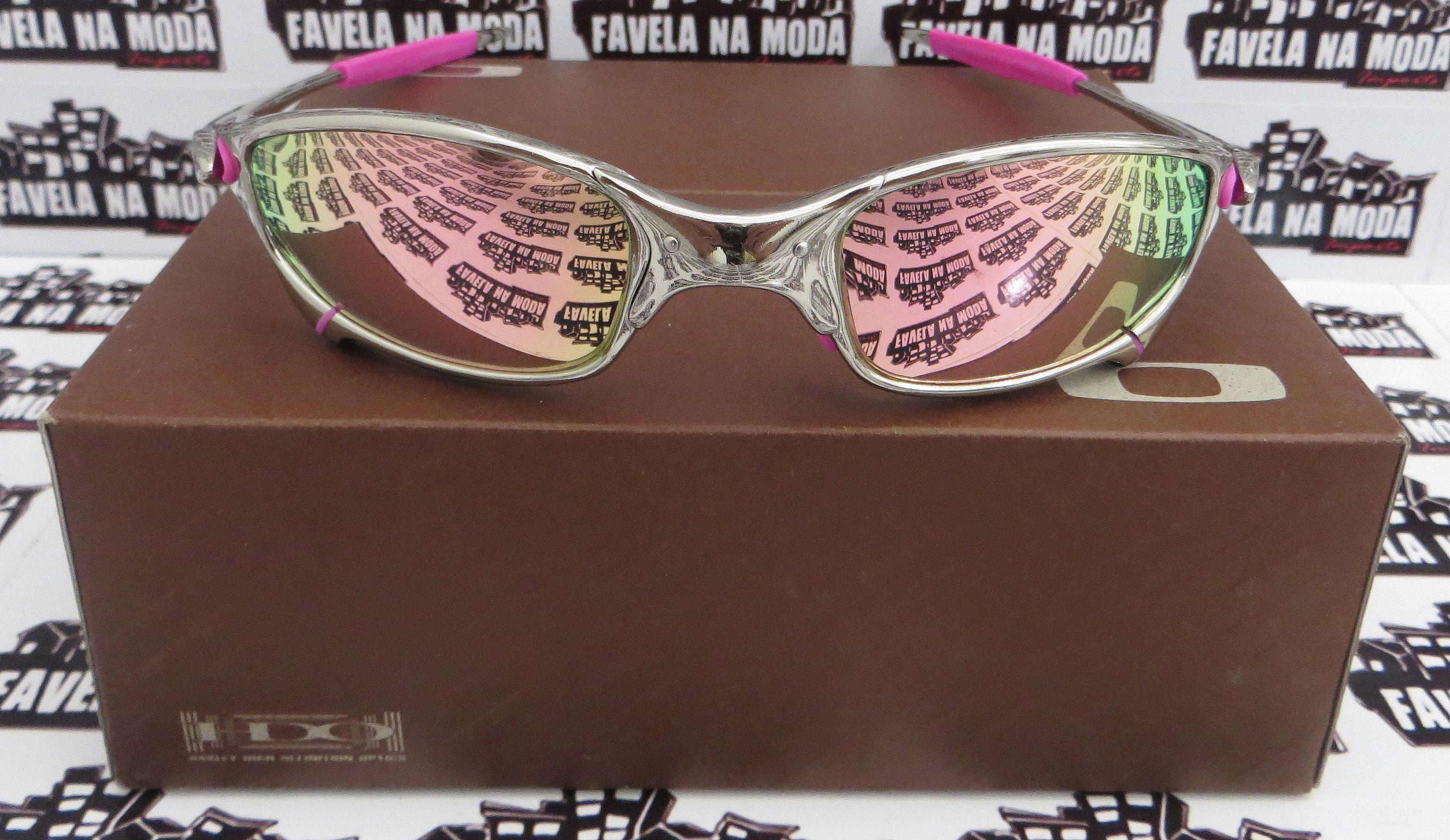 Óculos Oakley Juliet - X-Metal / Clear Vermelha / Borrachas Vermelhas -  Favela na Moda Imports