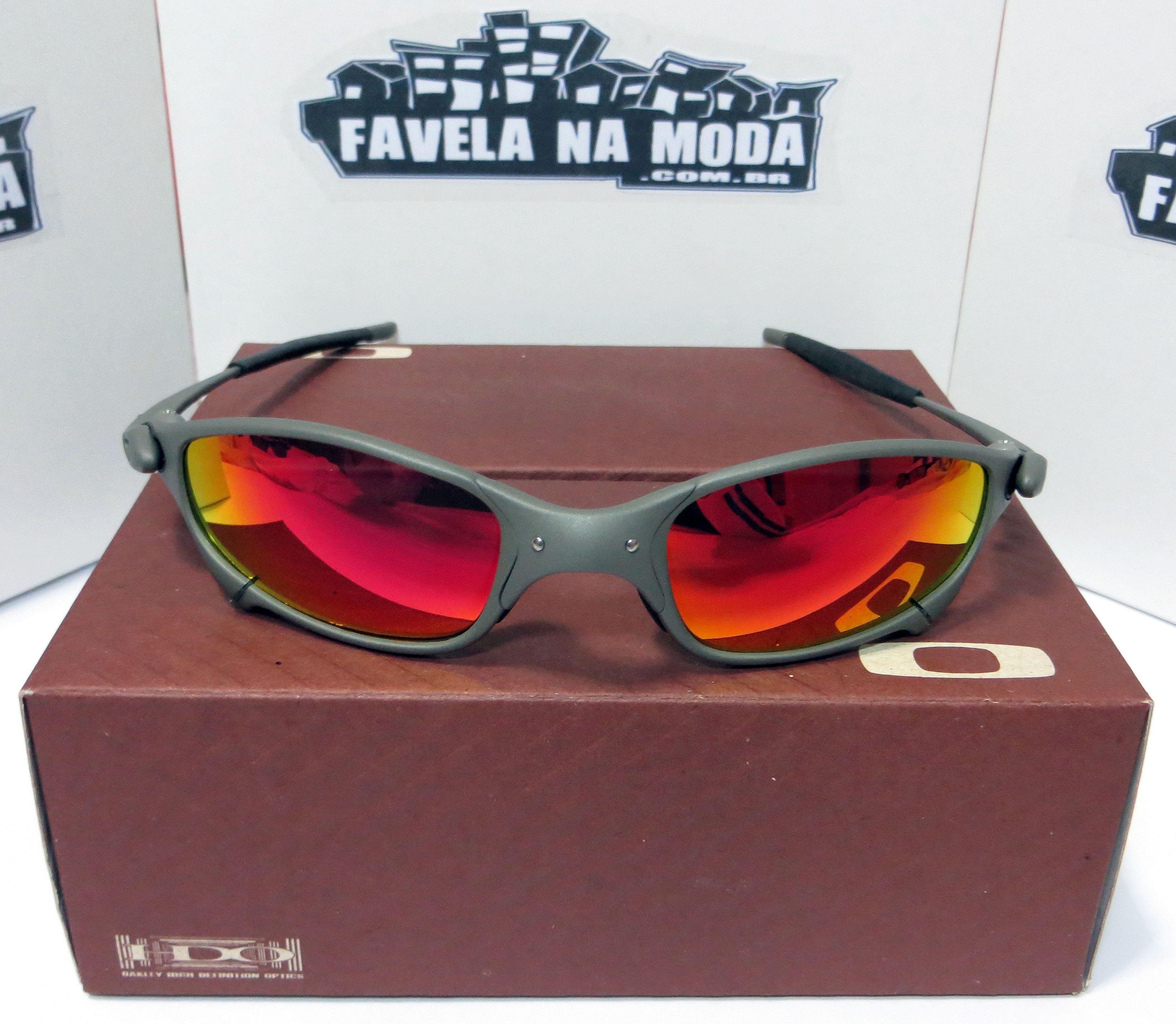 Oculos Juliet X metal Black Fosca Lente e Borracha Red Polarizada